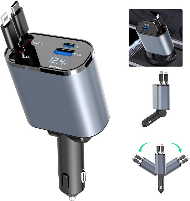 4 In 1 Retractable Car Charger